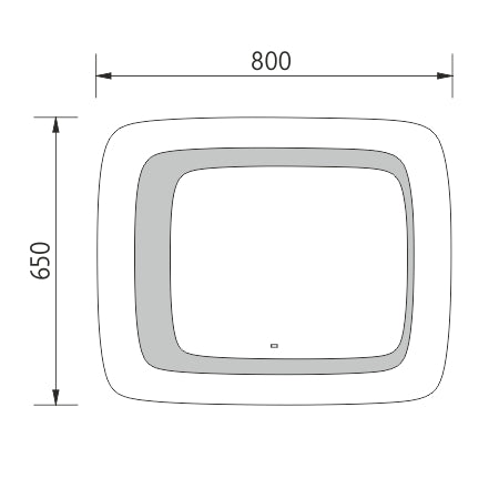 650x800-as LED-es tükör érzékelővel