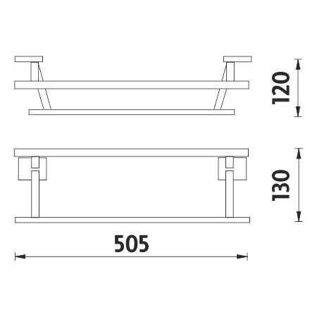 Double towel rack, 51 cm