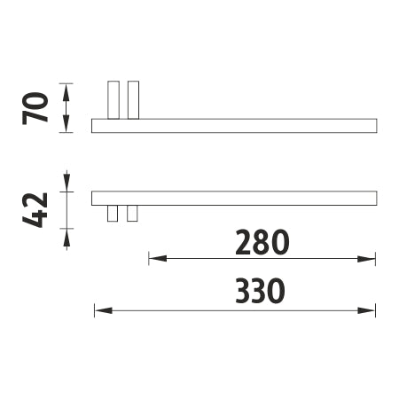 Right-side towel rack for furniture