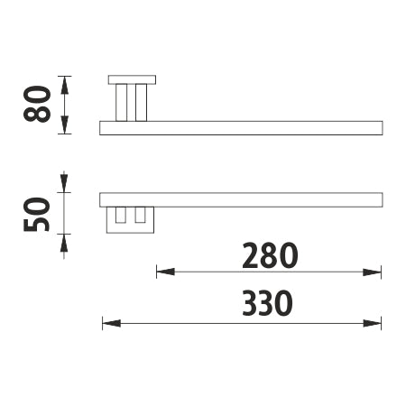 Right-side wall-mounted towel rack