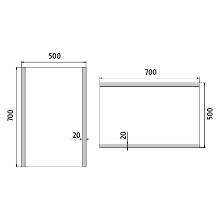 500x700-as LED-es tükör