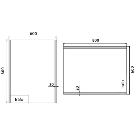 600x800-as LED-es tükör