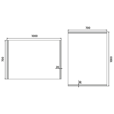 1000x700-as LED-es tükör