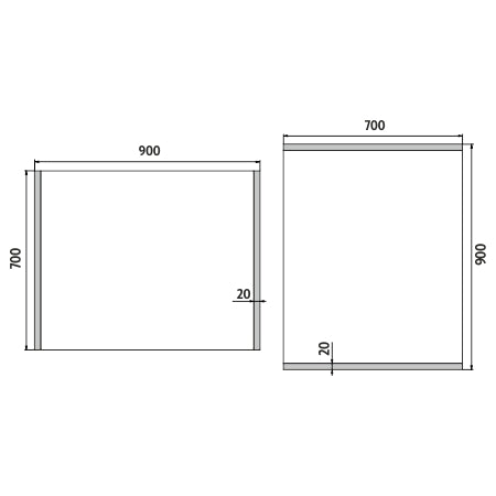 900x700-as LED-es tükör