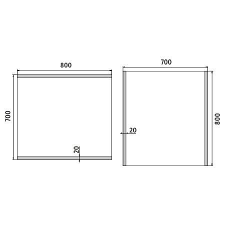 800x700-es LED-es tükör