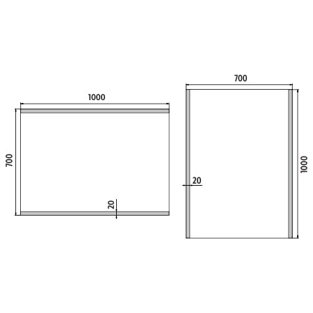 1000x700-as LED-es tükör
