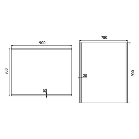 900x700-as LED-es tükör