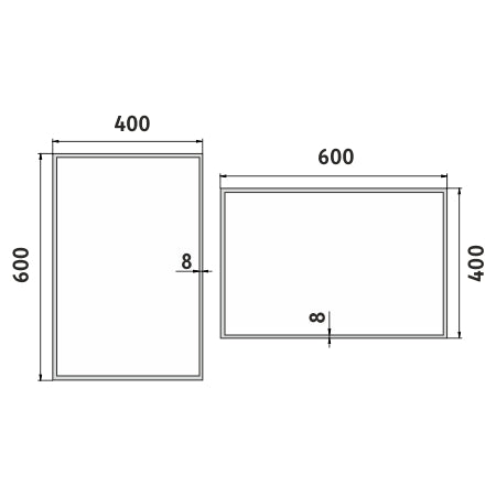 400x600-as LED-es tükör