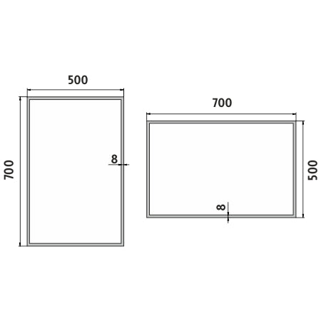 500x700-as LED-es tükör