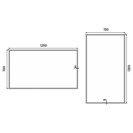 1200x700-as LED-es tükör