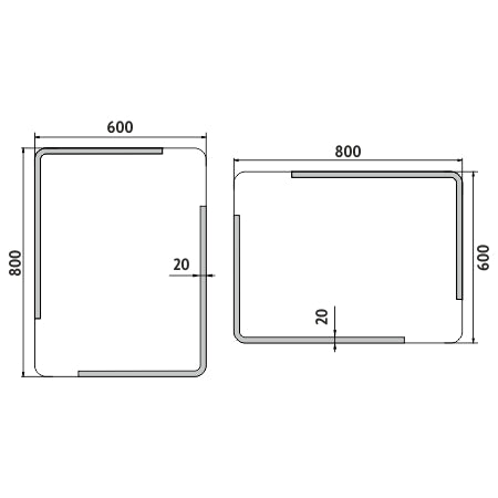 600x800-as LED-es tükör