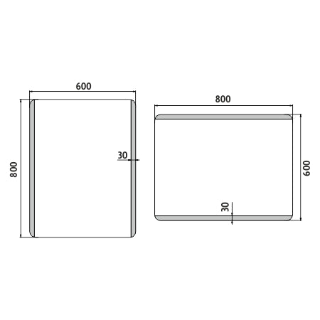 600x800-as LED-es tükör