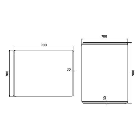 900x700-as LED-es tükör