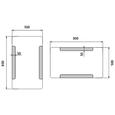 500x800-as LED-es tükör