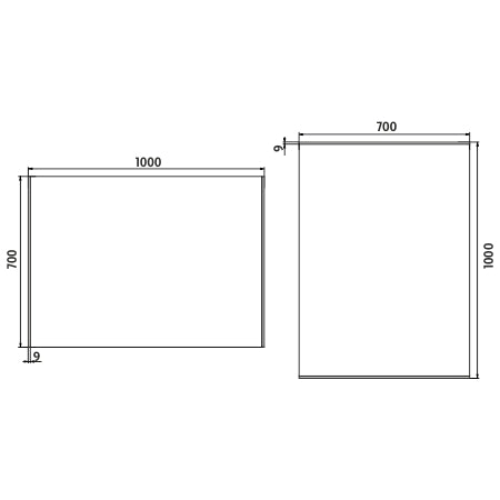 1000x700-as LED-es tükör