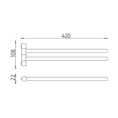 Swivel towel rack, 42 cm