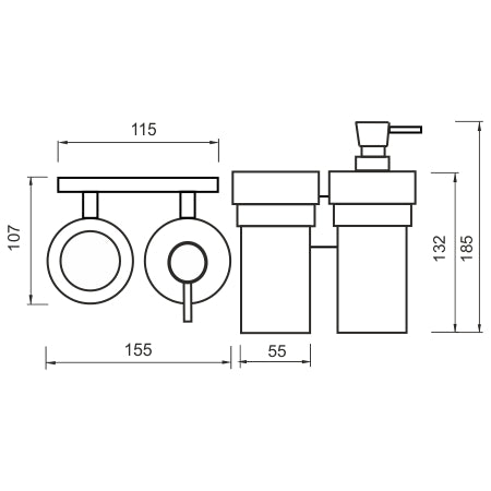 Dispenser with cup, brass pump