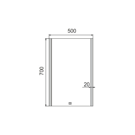 500x700 LED mirror with touch sensor
