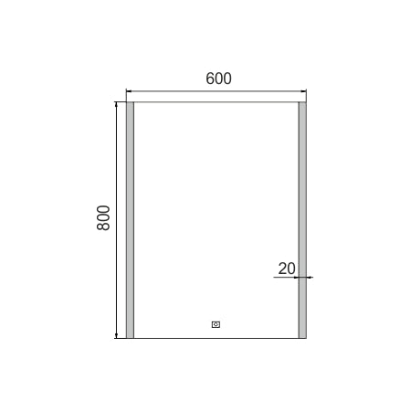 600x800 LED mirror with touch sensor