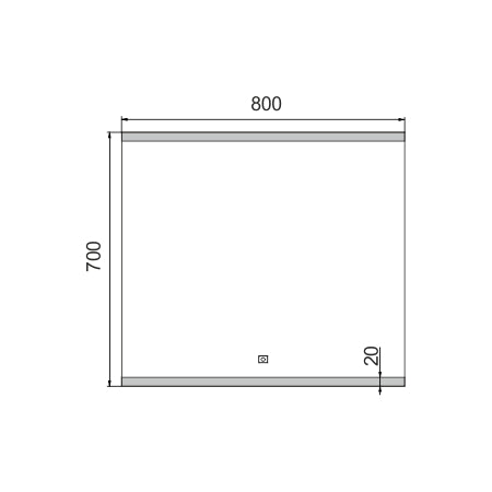 800x700-as LED-es tükör érintésérzékelővel