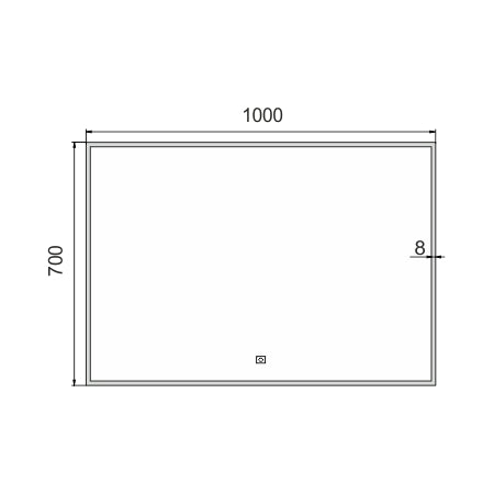 1000x700 LED mirror with touch sensor