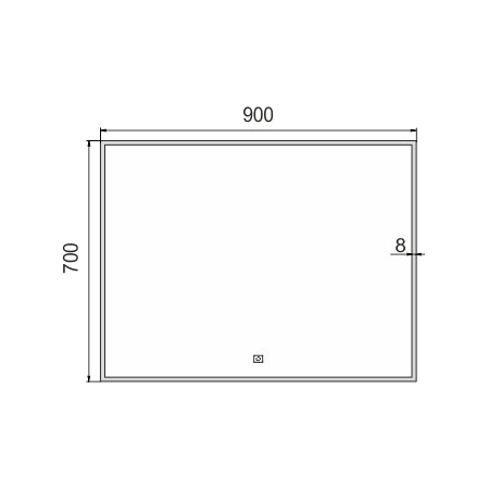 900x700 LED mirror with touch sensor