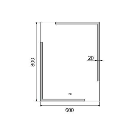 600x800-as LED-es tükör érintésérzékelővel