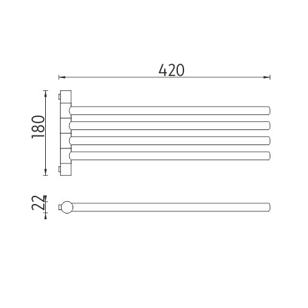 Swivel towel rack, 42 cm