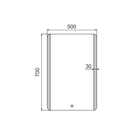 500x700 LED mirror with touch sensor