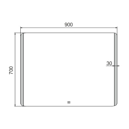 900x700-as LED-es tükör érintésérzékelővel