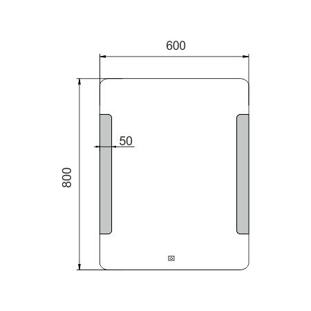 600x800 LED mirror with touch sensor
