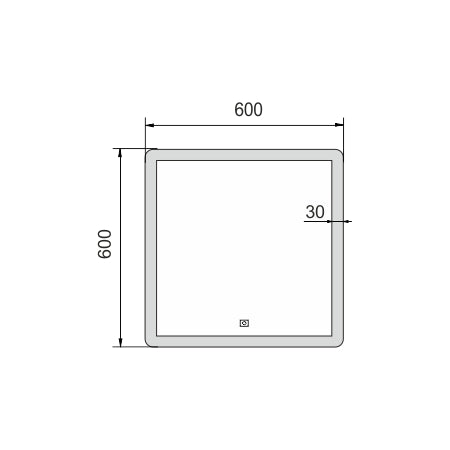 600x600 LED mirror with touch sensor