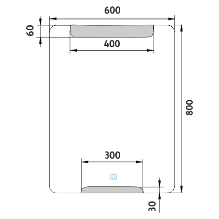 600x800-as LED-es tükör érintésérzékelővel