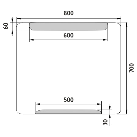 800x700-es LED-es tükör