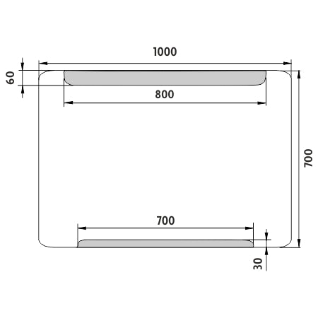 1000x700-as LED-es tükör