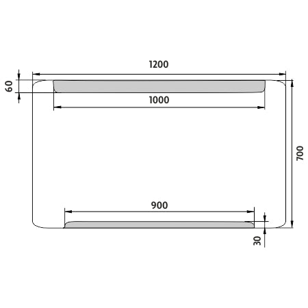 1200x700-as LED-es tükör