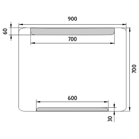 900x700-as LED-es tükör