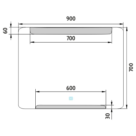 900x700-as LED-es tükör érintésérzékelővel