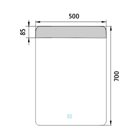 500x700-as LED-es tükör érintésérzékelővel