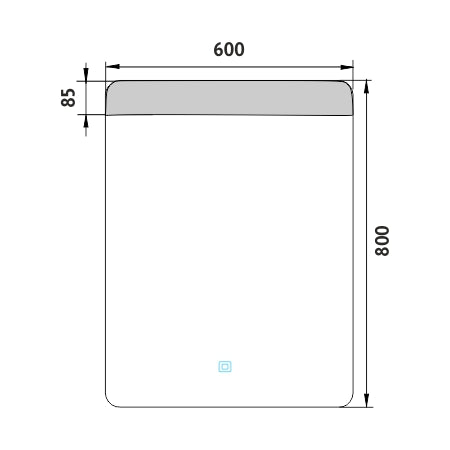 600x800-as LED-es tükör érintésérzékelővel