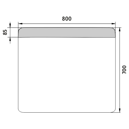 800x700-es LED-es tükör