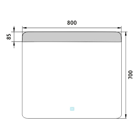 800x700-as LED-es tükör érintésérzékelővel