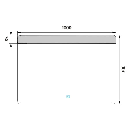 1000x700-as LED-es tükör érintésérzékelővel