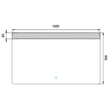 1200x700-as LED-es tükör érintésérzékelővel