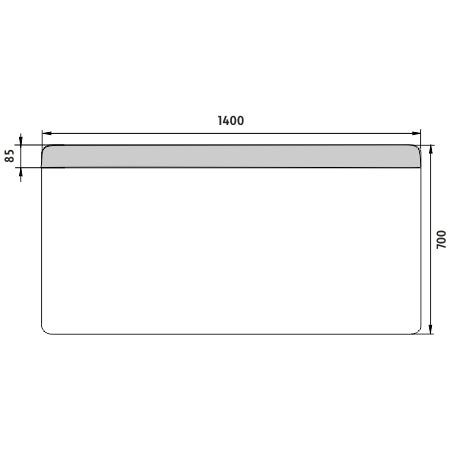 LED-es tükör 1400x700
