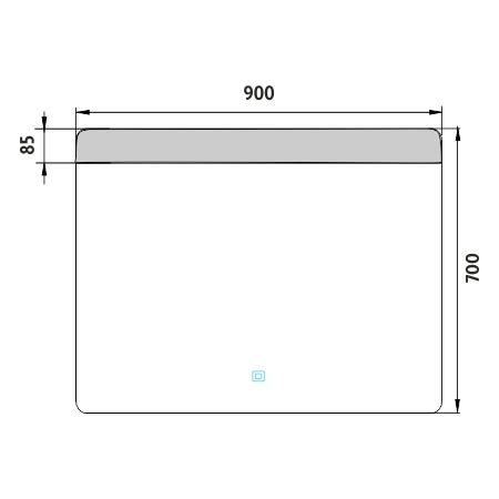900x700-as LED-es tükör érintésérzékelővel