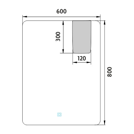 600x800-as LED-es tükör érintésérzékelővel