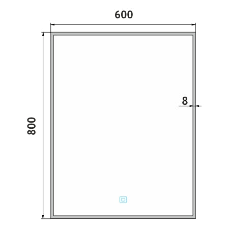 Black LED mirror, 600x800, with touch sensor
