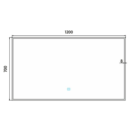 Black LED mirror, 1200x700, with touch sensor