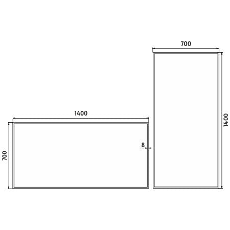 LED Mirror 1400x700